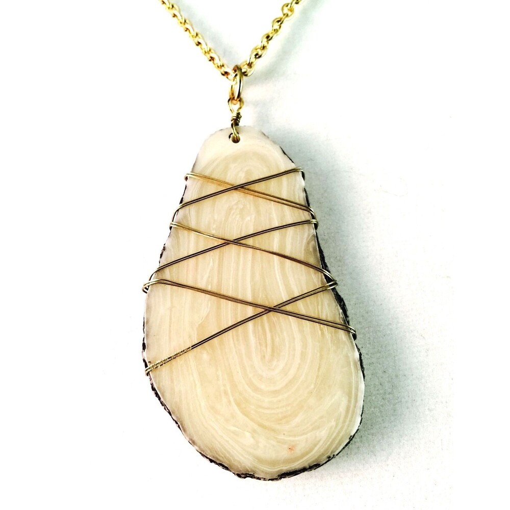 Boutique Statement Necklace Wrapped Simulated Sto… - image 6